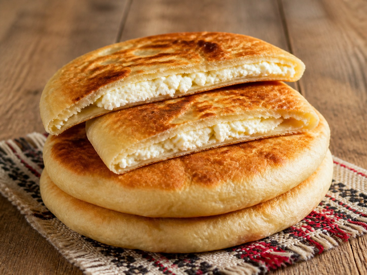 Golden Romanian cheese-filled placinte