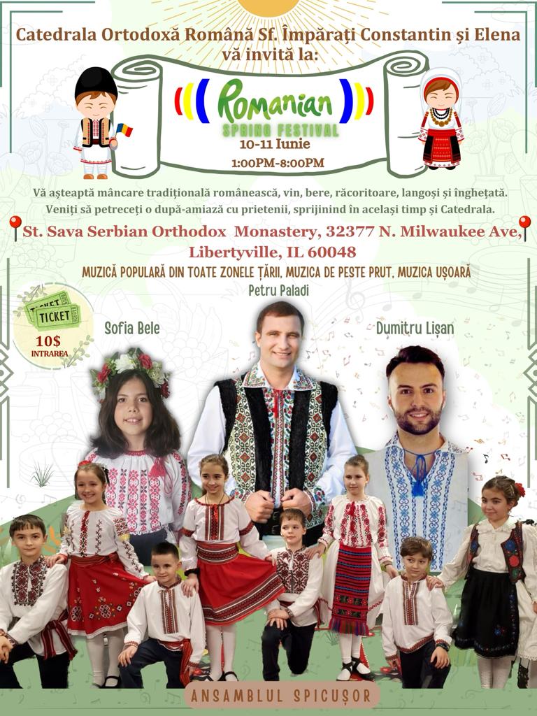 Romanian Summer Festival illustration with children and performers